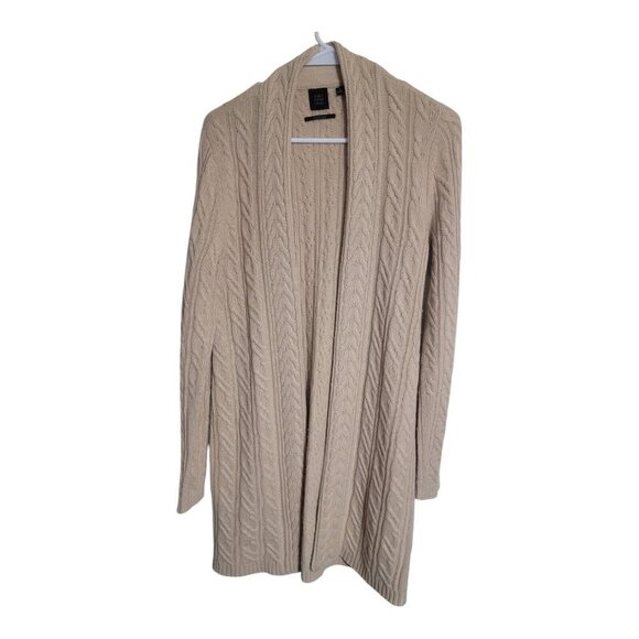Saks Fifth Avenue Sweater Women S Cashmere Oversized Cardigan Cable Knit - Picture 1 of 7